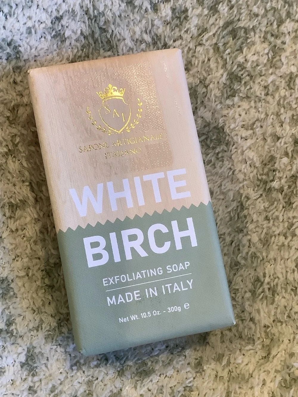White Birch Scented Exfoliating Soap Sapone Artigianale Italiano 10.5 oz NWT